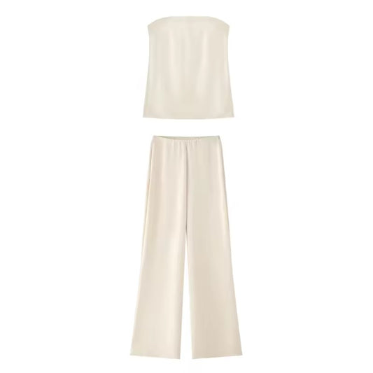 ENSEMBLE FLUIDE BUSTIER ET PANTALON PALAZZO