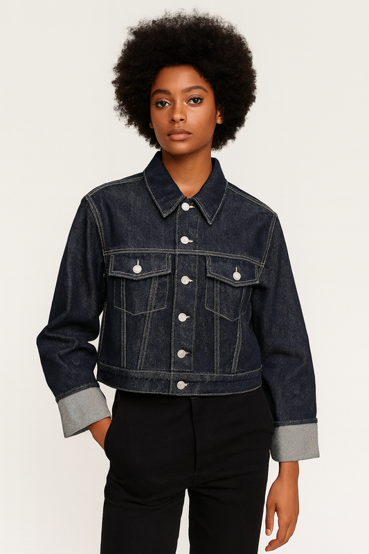 VESTE EN JEAN A OURLETS