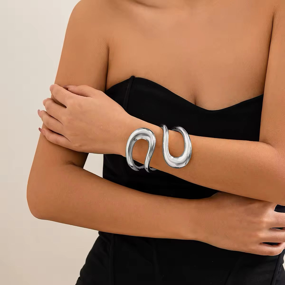 BRACCIALE GEOMETRICO 100% ACCIAIO INOSSIDABILE 