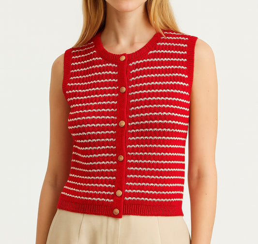 GILET TRICOTÉ SANS MANCHES