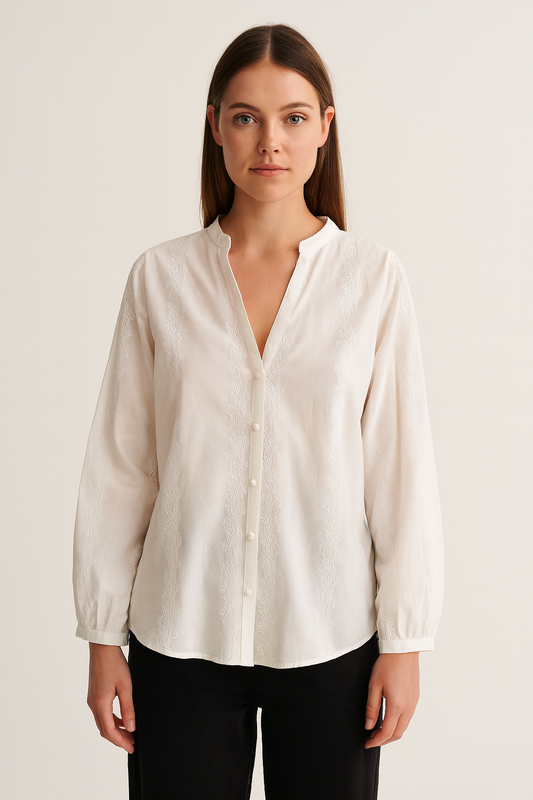 CHEMISE TEXTURÉE COL V