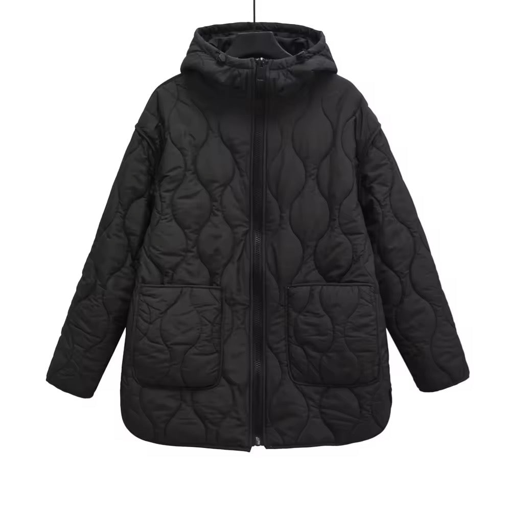 PARKA MATELASSÉE LONGUE À CAPUCHE