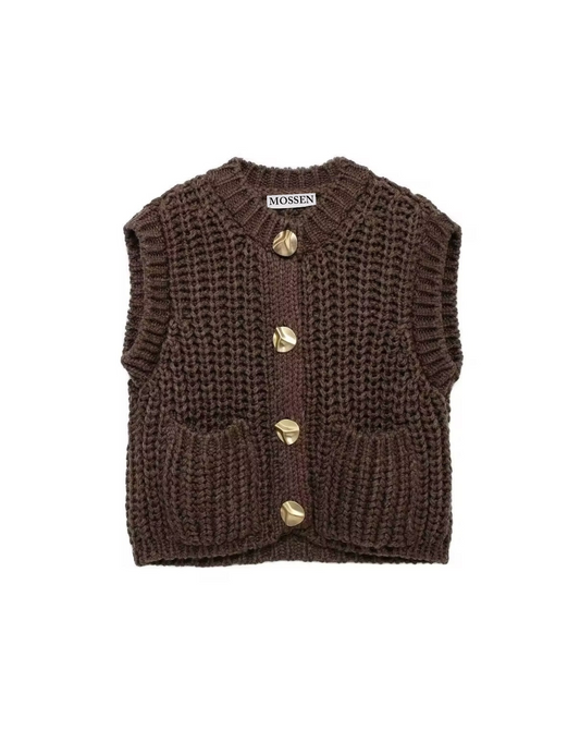 CARDIGAN EN TRICOT SANS MANCHES