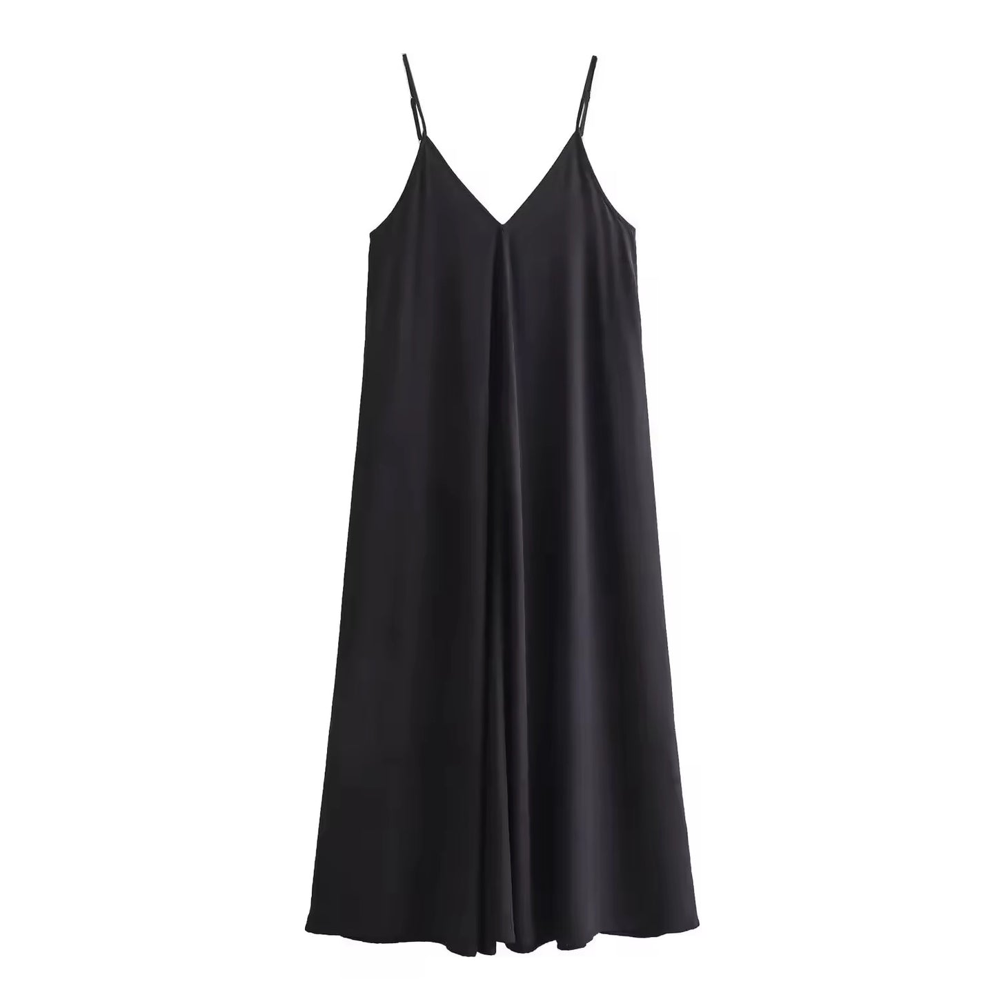 ROBE FLUIDE À BRETELLES EN SATIN