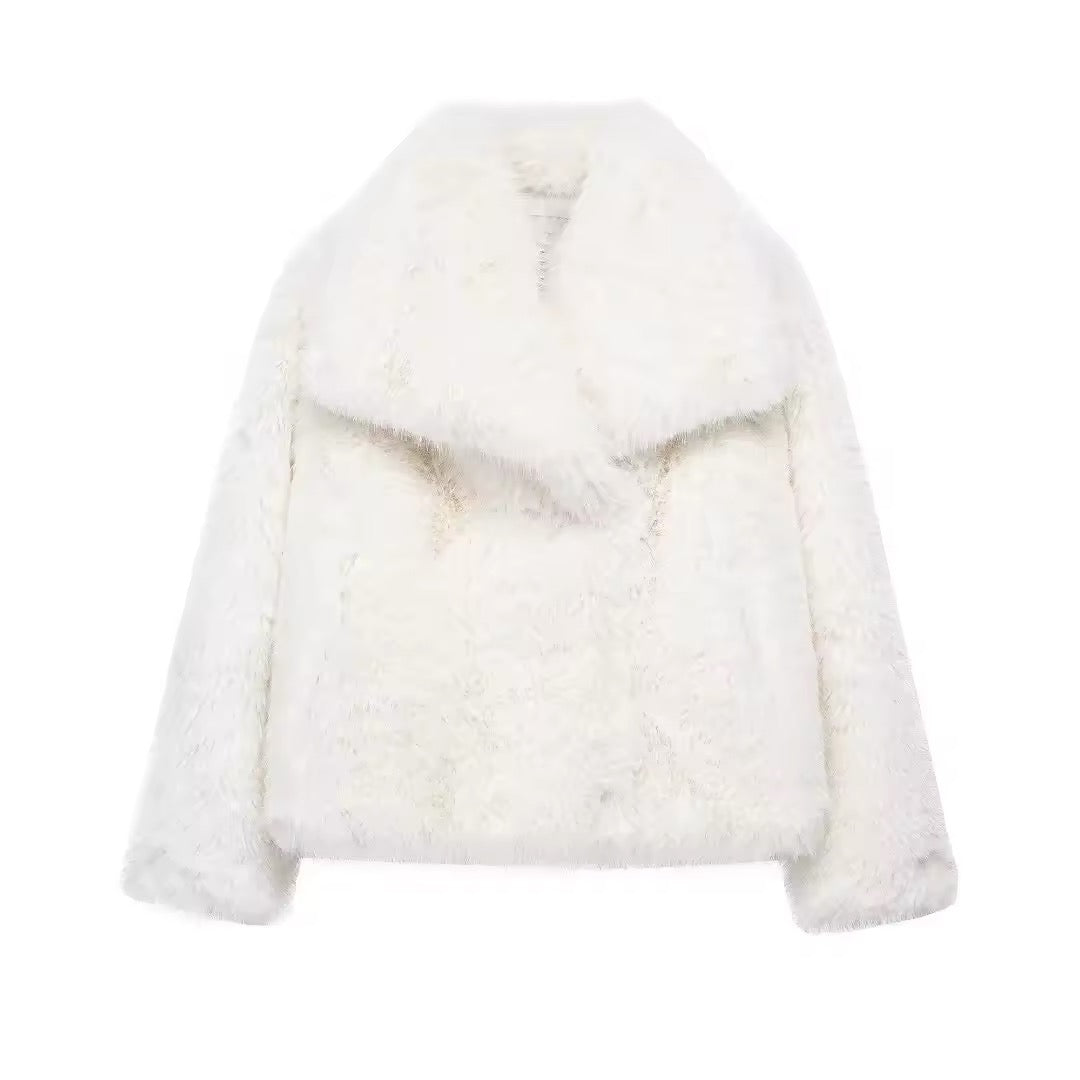 Fur effect down jacket • Women