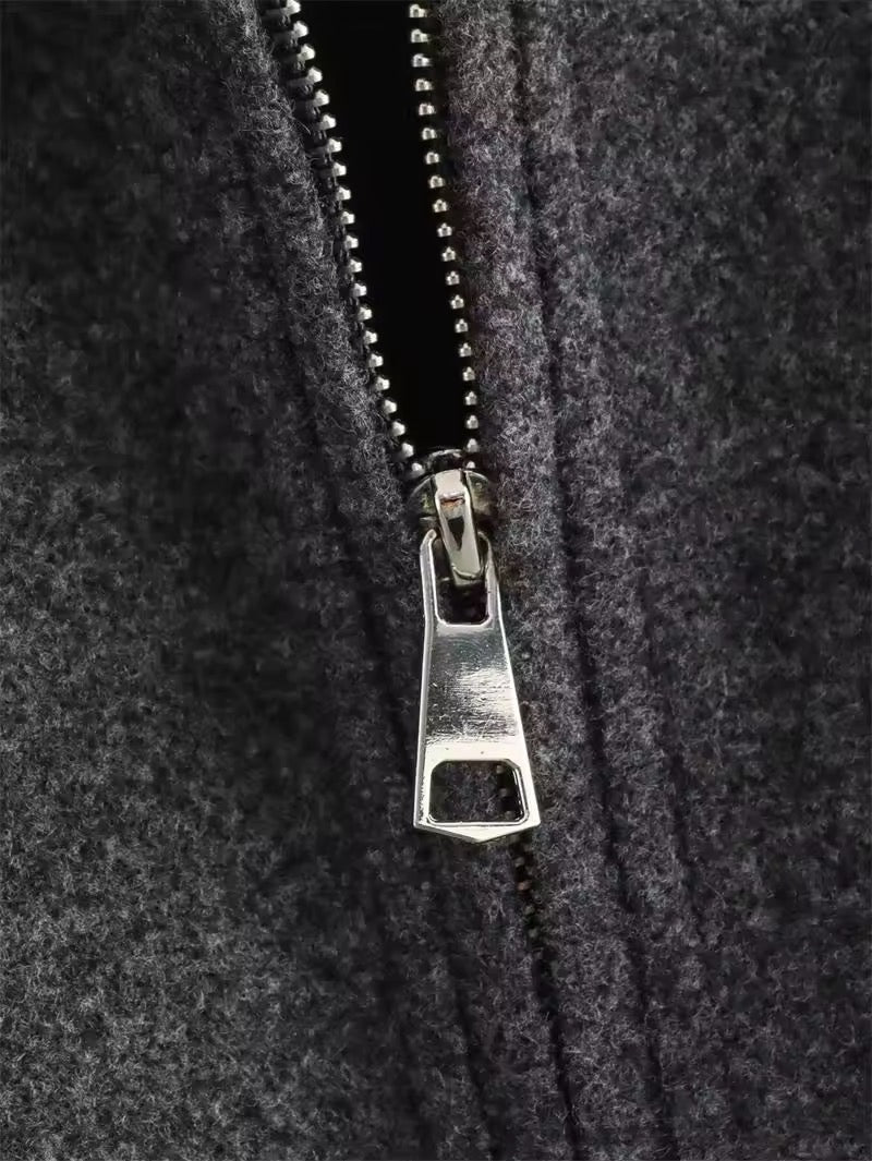 VESTE ZIPPÉE À COL REVERS