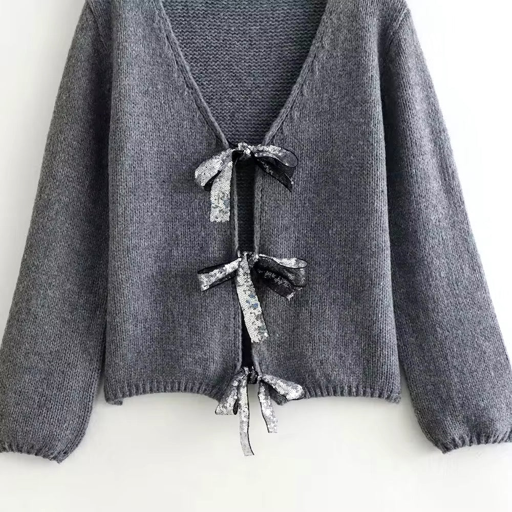 Sequined knitted cardigan • Women