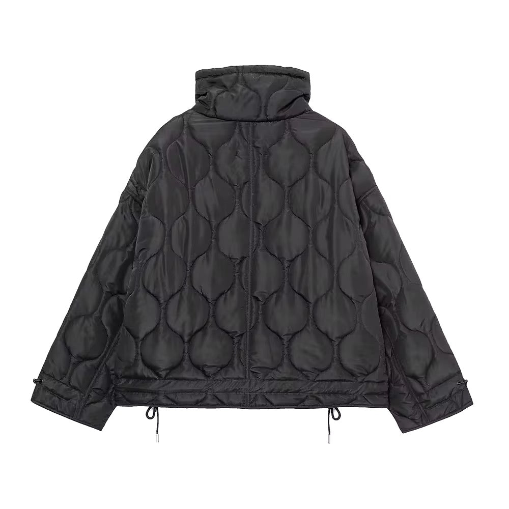 CAPPOTTO TRAPUNTATO CON COLLO LUNGO