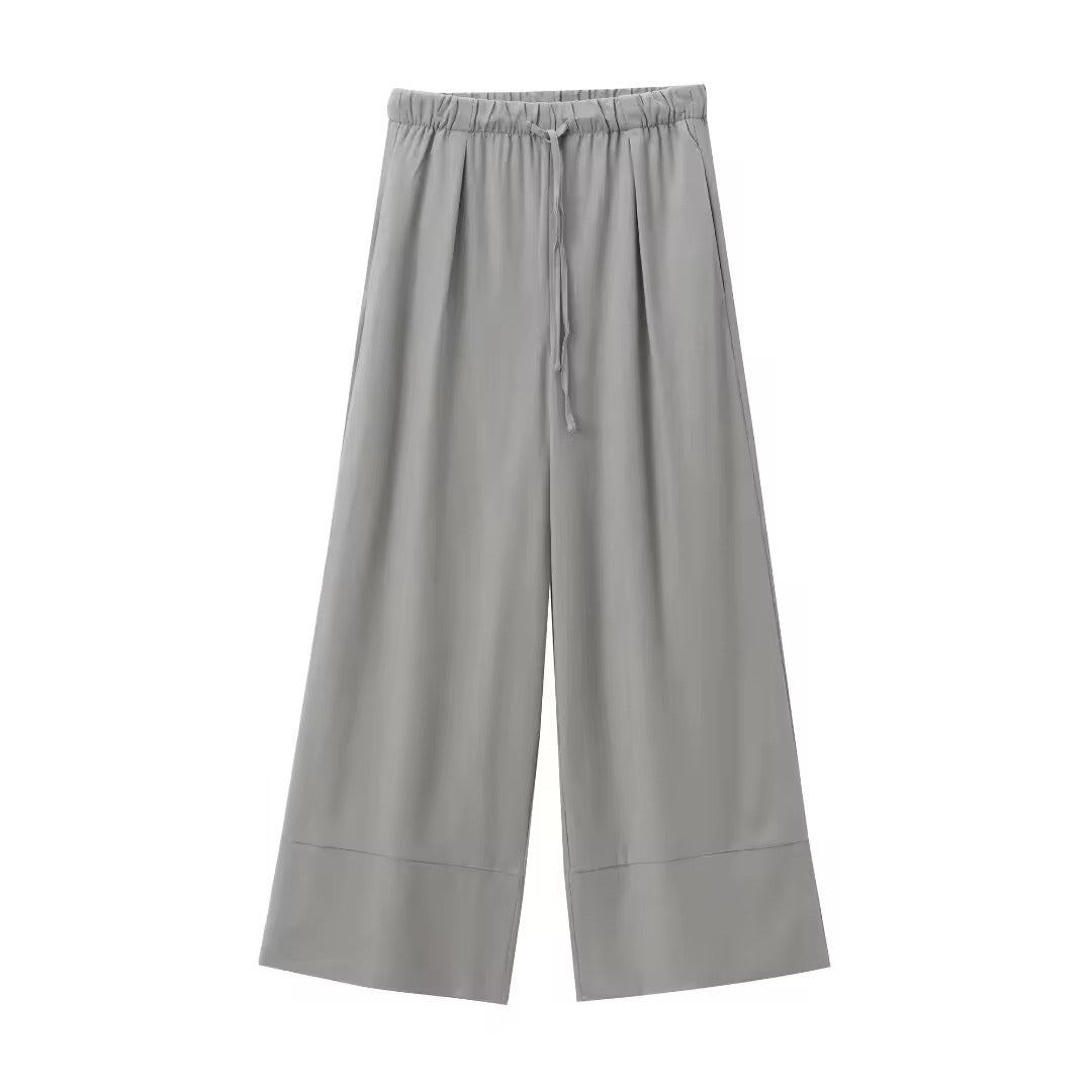 PANTALON PALAZZO À OURLET LARGE