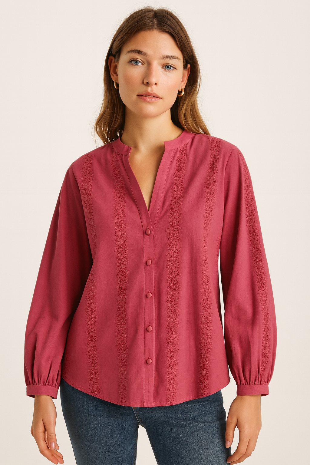 CHEMISE TEXTURÉE COL V