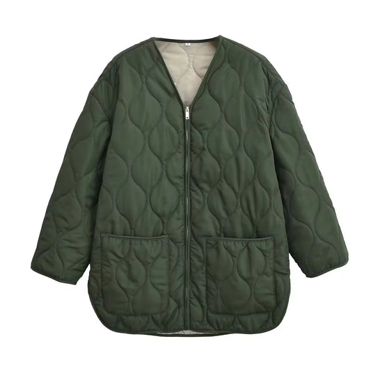 MANTEAU MATELASSÉ LONG À ZIP