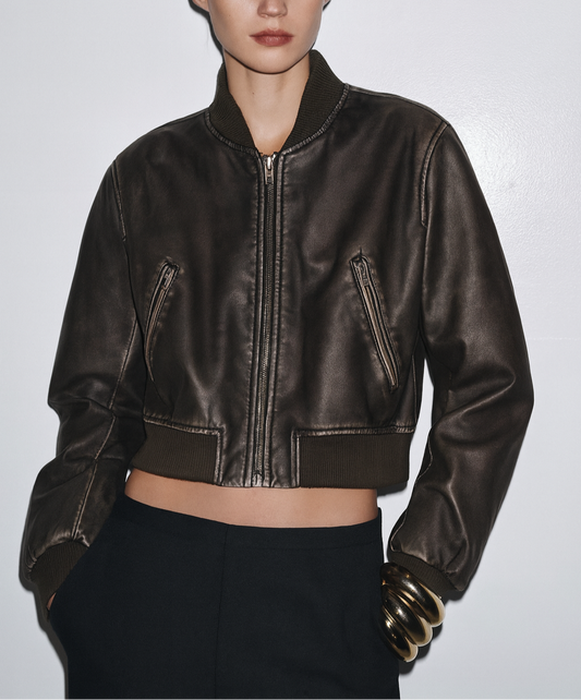 Giacca in pelle PU vintage • Donna 