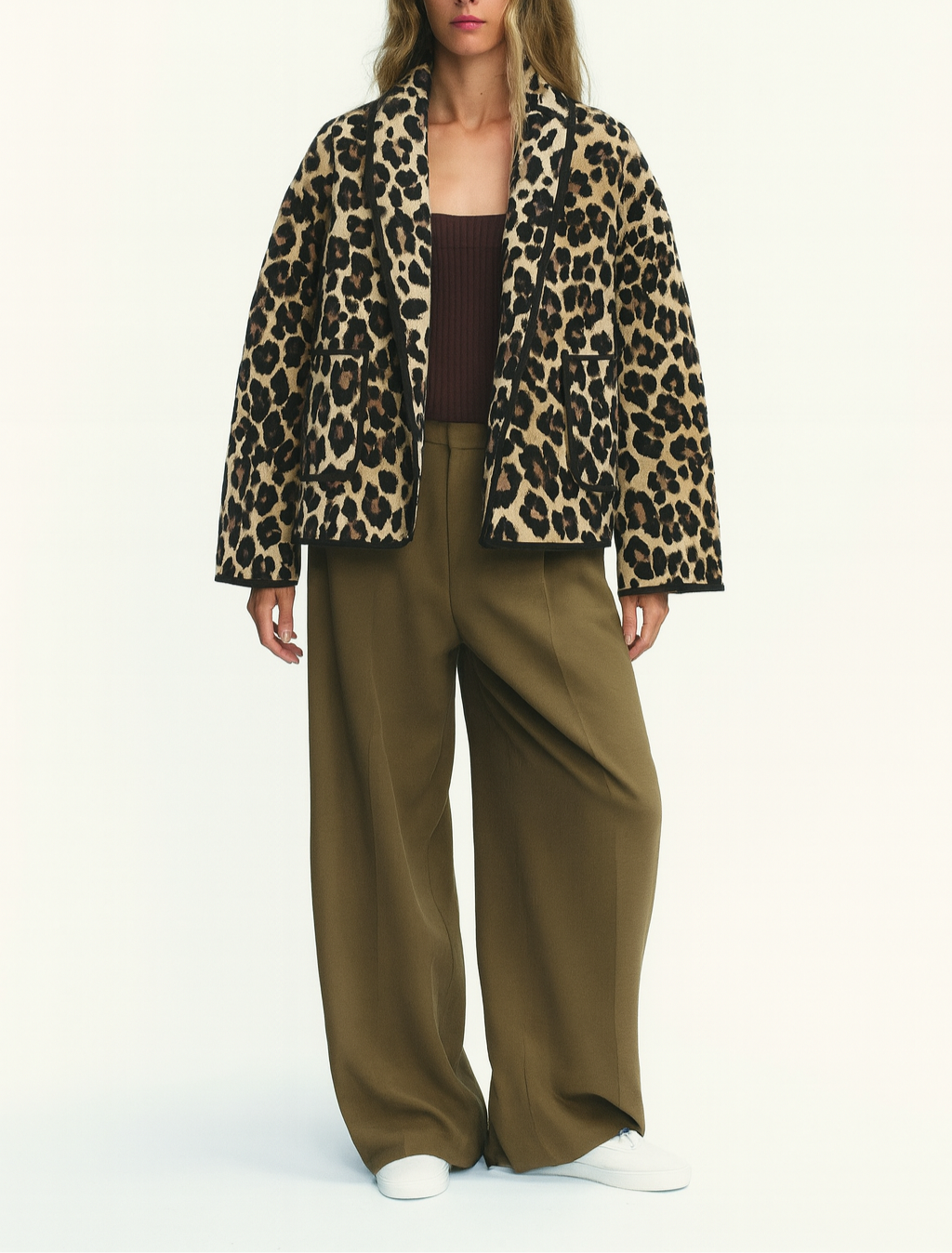 Giacca con stampa leopardata