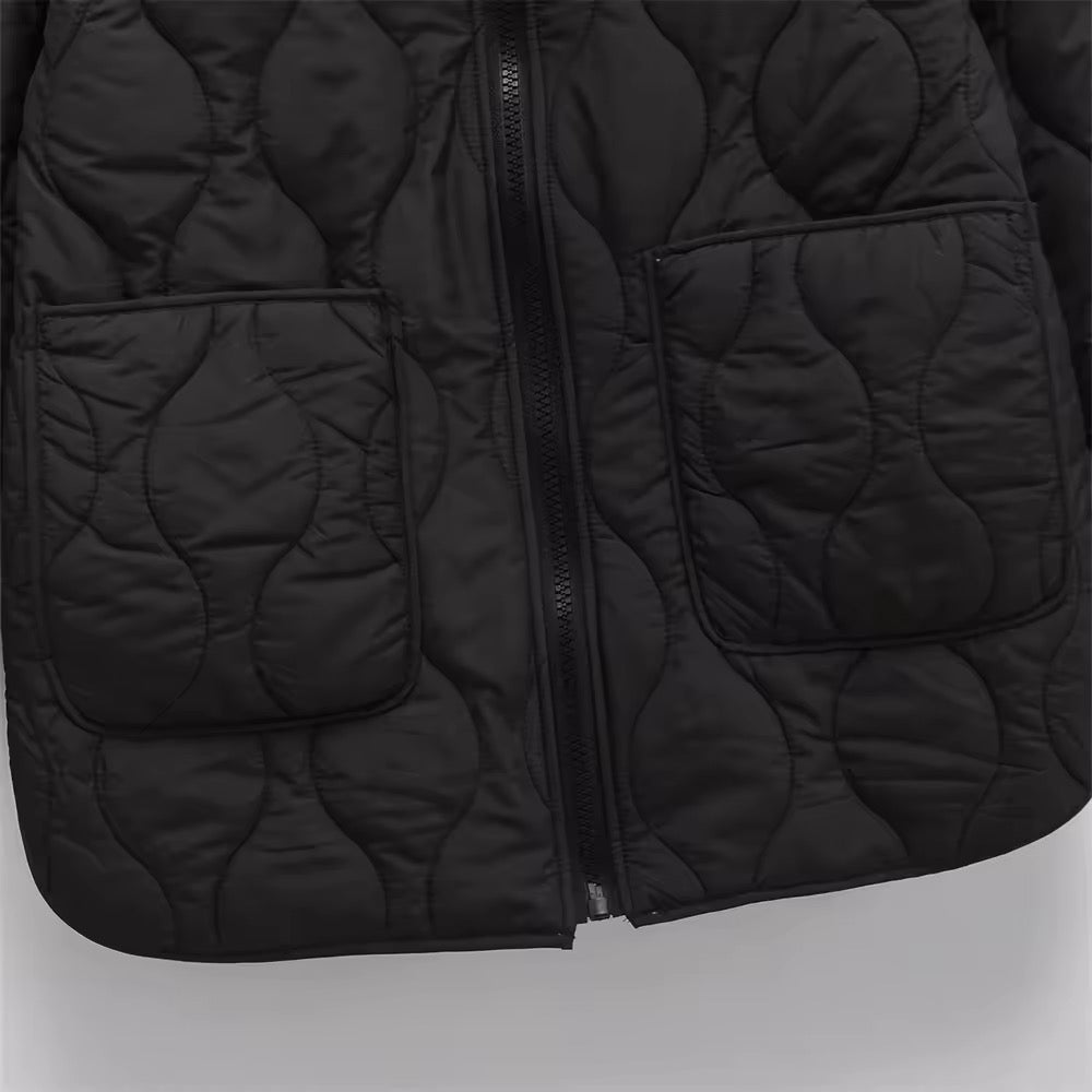 PARKA MATELASSÉE LONGUE À CAPUCHE