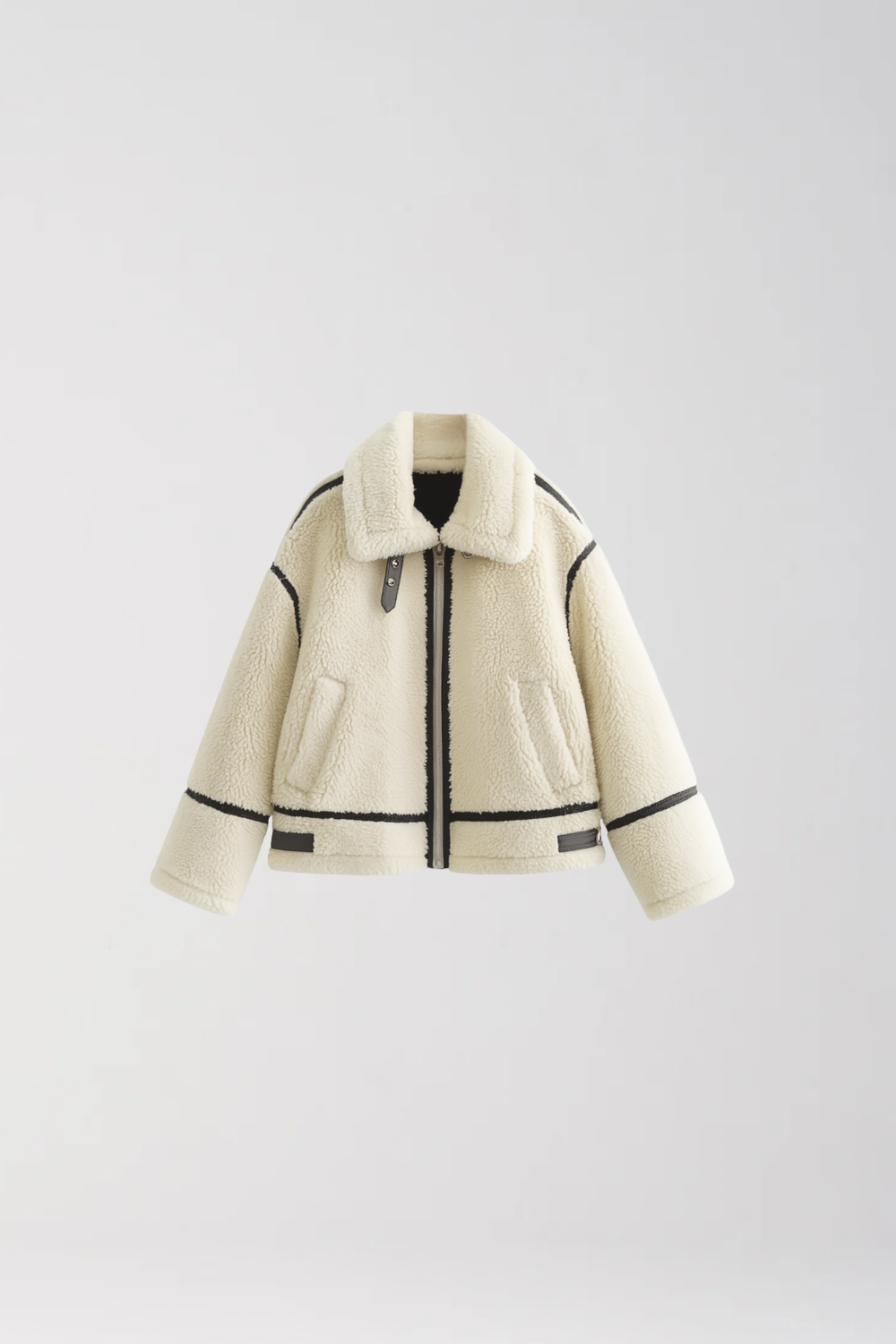 VESTE EFFET LAINE COL REVERS