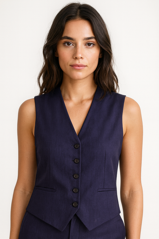 GILET SANS MANCHES BOUTONNÉ