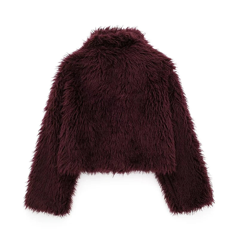VESTE EFFET FOURRURE BROSÉE