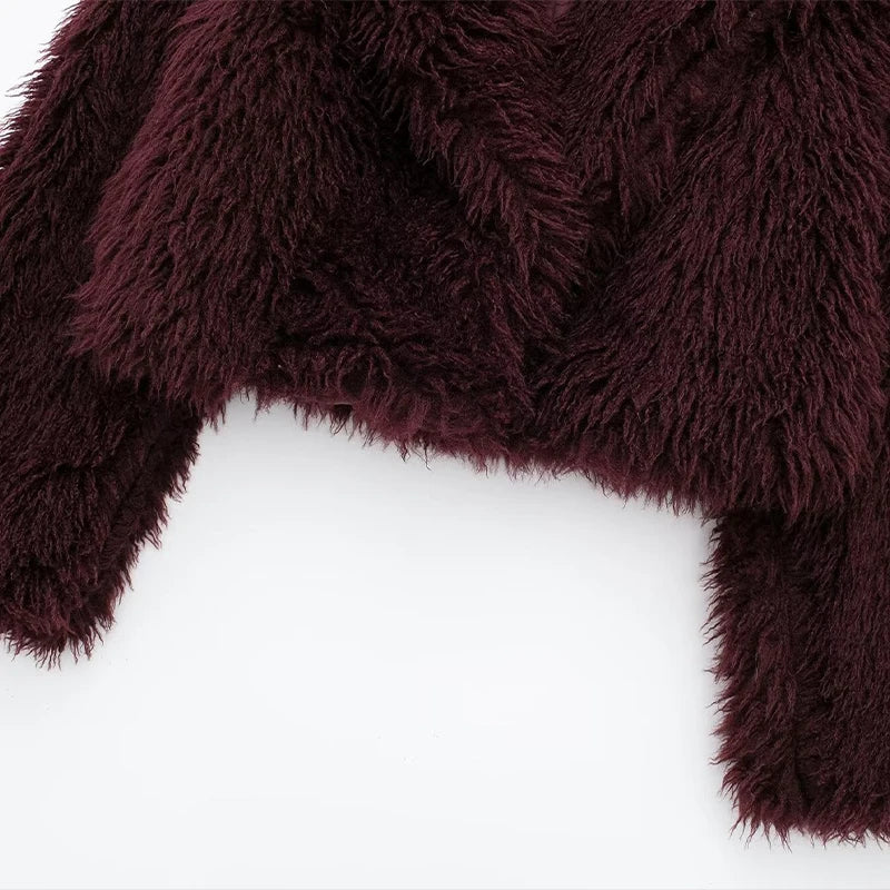 VESTE EFFET FOURRURE BROSÉE